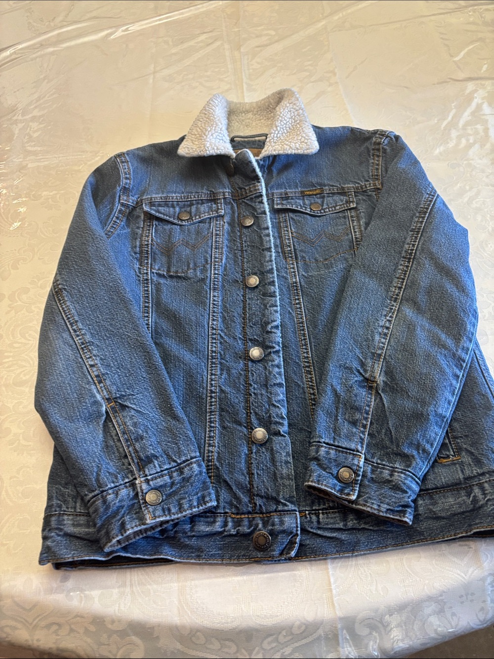 Wrangler Blue Sherpa-Lined Kids Denim Jacket